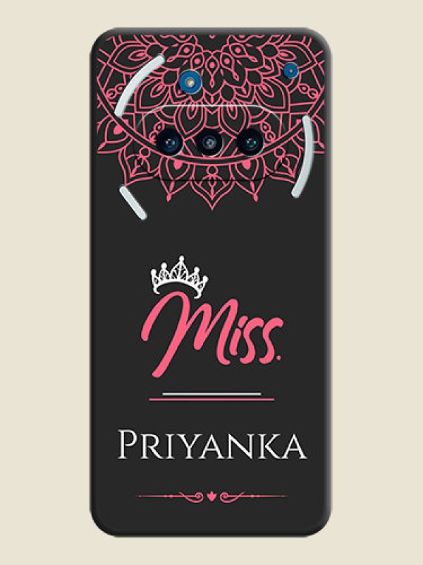 Custom Mrs Name with Floral Design On Space Black Custom Soft Matte Mobile Back Cover - Nothing Phone 3a 5G