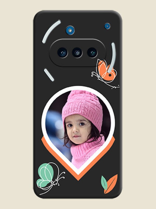 Custom Upload Pic With Simple Butterly Design On Space Black Custom Soft Matte Mobile Back Cover - Nothing Phone 3a 5G