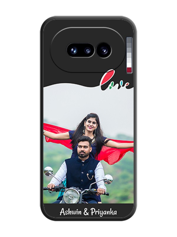 Custom Fall in Love Pattern with Picture on Photo On Space Black Custom Soft Matte Mobile Back Cover - Nothing Phone 4A 5G