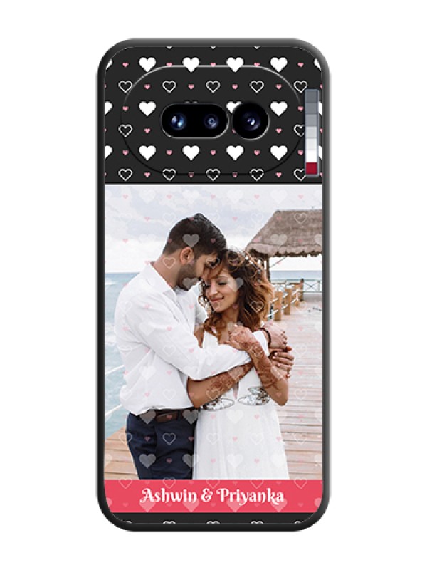 Custom White Color Love Symbols with Text Design on Photo On Space Black Custom Soft Matte Mobile Back Cover - Nothing Phone 4A 5G