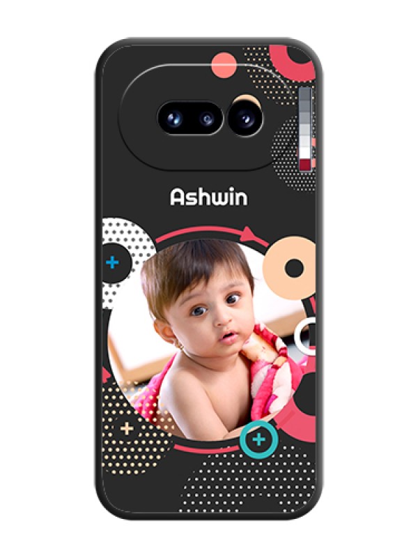 Custom Multicoloured Round Image On Space Black Custom Soft Matte Mobile Back Cover - Nothing Phone 4A 5G