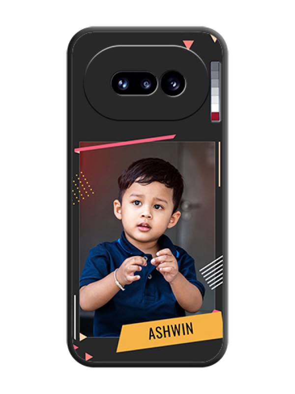 Custom Photo Frame with Triangle Small Dots on Photo On Space Black Custom Soft Matte Mobile Back Cover - Nothing Phone 4A 5G