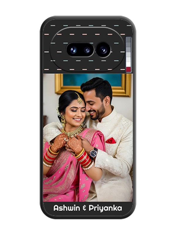 Custom Line Pattern Design with Text On Space Black Custom Soft Matte Mobile Back Cover - Nothing Phone 4A 5G