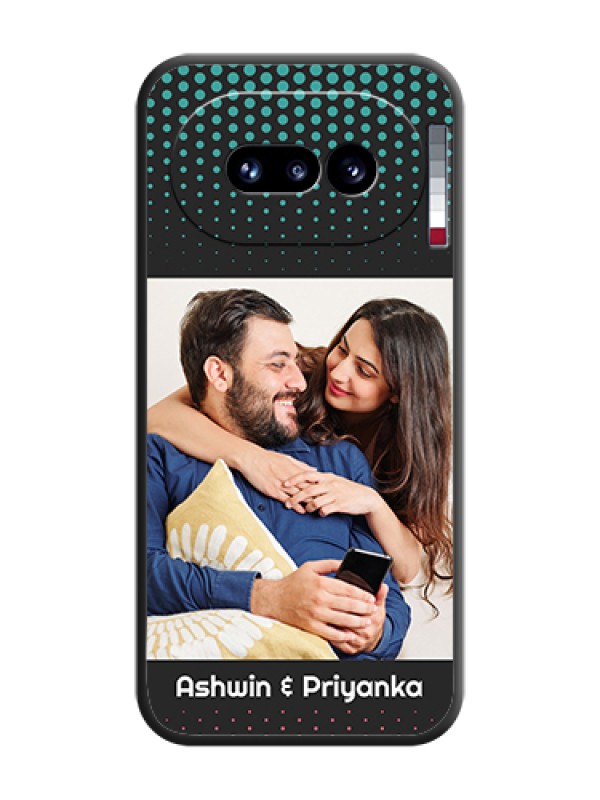 Custom Faded Dots with Grunge Photo Frame and Text On Space Black Custom Soft Matte Mobile Back Cover - Nothing Phone 4A 5G