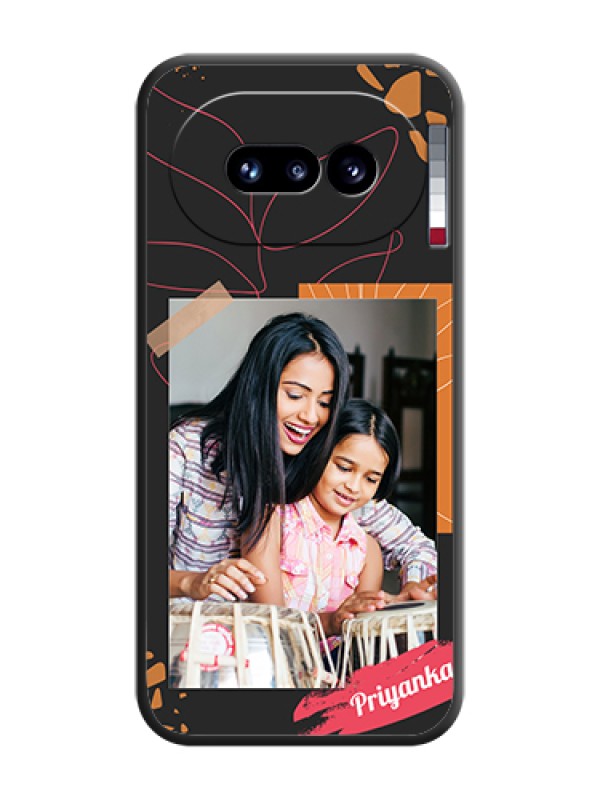 Custom Orange Photo Frame On Space Black Custom Soft Matte Mobile Back Cover - Nothing Phone 4A 5G