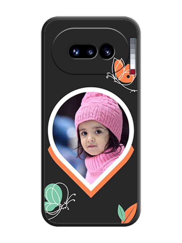 Custom Upload Pic With Simple Butterly Design On Space Black Custom Soft Matte Mobile Back Cover - Nothing Phone 4A 5G