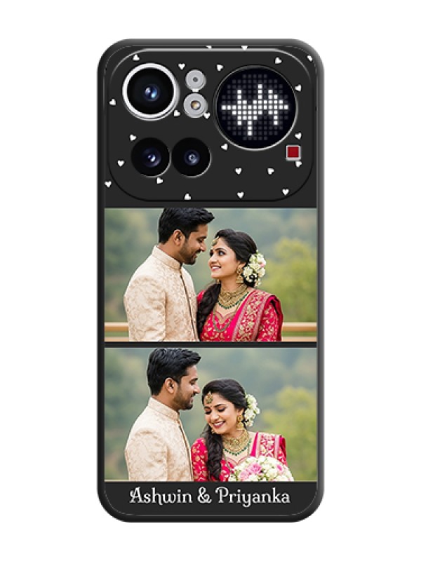 Custom Miniature Love Symbols with Name On Space Black Custom Soft Matte Mobile Back Cover - Nothing Phone 4A Pro 5G