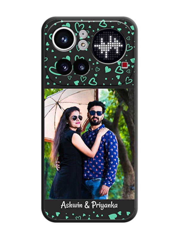 Custom Sea Green Indefinite Love Pattern on Photo On Space Black Custom Soft Matte Mobile Back Cover - Nothing Phone 4A Pro 5G