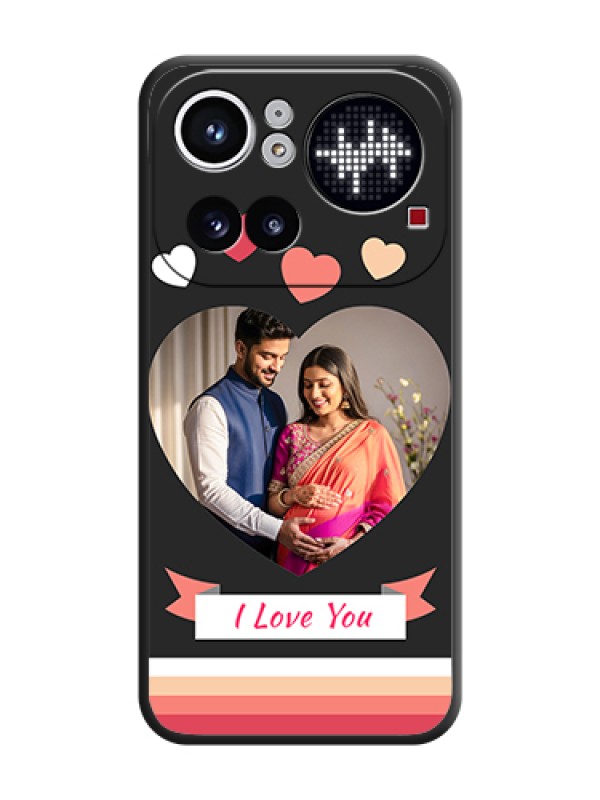 Custom Love Shaped Photo with Colorful Stripes On Space Black Custom Soft Matte Mobile Back Cover - Nothing Phone 4A Pro 5G