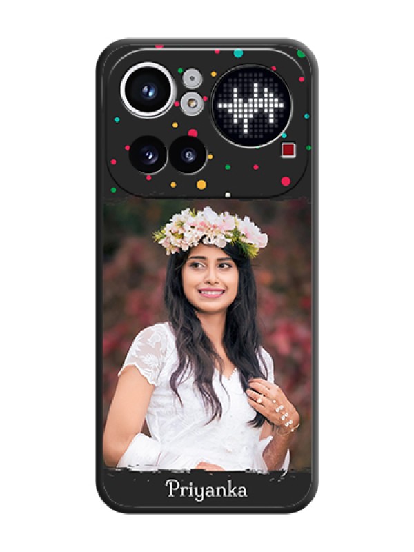 Custom Multicolor Dotted Pattern with Text On Space Black Custom Soft Matte Mobile Back Cover - Nothing Phone 4A Pro 5G