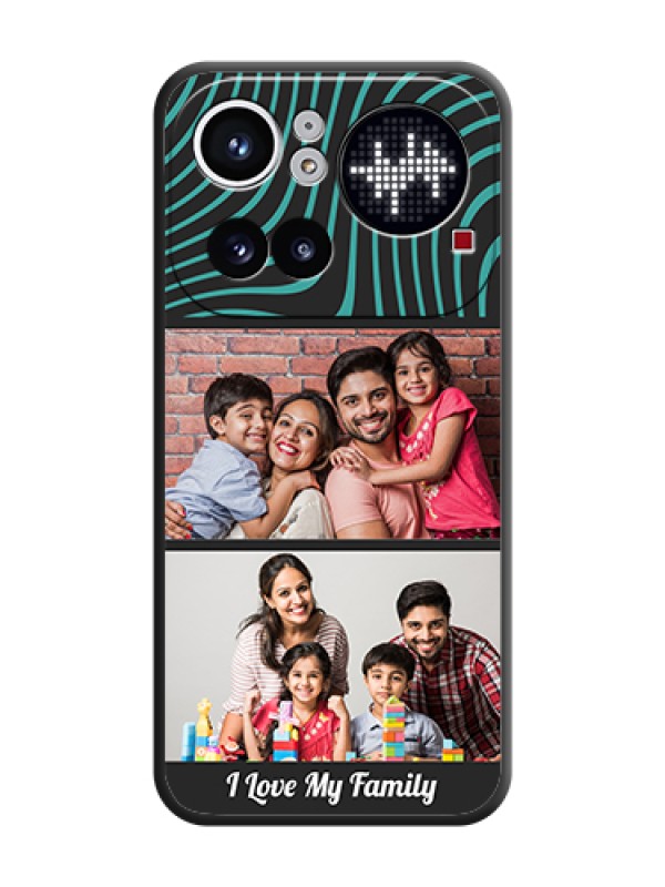 Custom Wave Pattern with 2 Image Holder On Space Black Custom Soft Matte Mobile Back Cover - Nothing Phone 4A Pro 5G