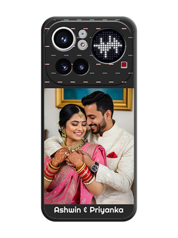 Custom Line Pattern Design with Text On Space Black Custom Soft Matte Mobile Back Cover - Nothing Phone 4A Pro 5G