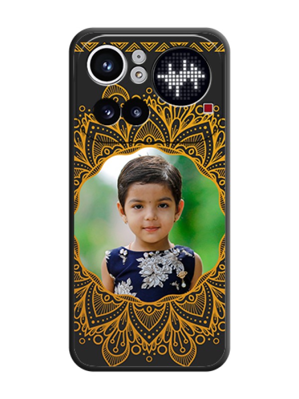 Custom Round Image with Floral Design On Space Black Custom Soft Matte Mobile Back Cover - Nothing Phone 4A Pro 5G