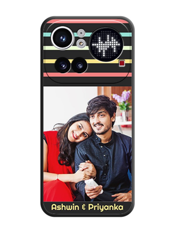 Custom Color Stripes with Photo and Text on Photo On Space Black Custom Soft Matte Mobile Back Cover - Nothing Phone 4A Pro 5G