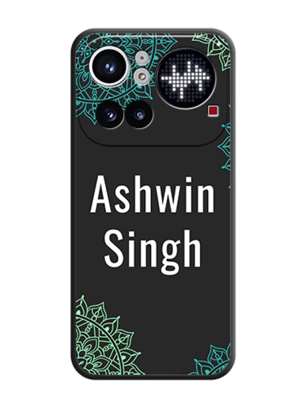 Custom Your Name with Floral Design On Space Black Custom Soft Matte Mobile Back Cover - Nothing Phone 4A Pro 5G
