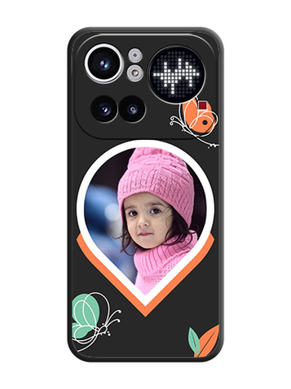 Custom Upload Pic With Simple Butterly Design On Space Black Custom Soft Matte Mobile Back Cover - Nothing Phone 4A Pro 5G