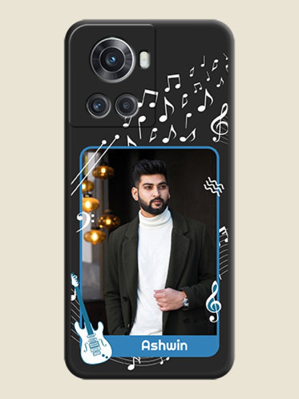 Custom Musical Theme Design with Text on Photo on Space Black Soft Matte Mobile Case - OnePlus 10R 5G