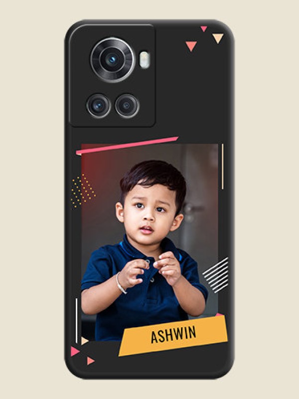 Custom Photo Frame with Triangle Small Dots on Photo on Space Black Soft Matte Back Cover - OnePlus 10R 5G