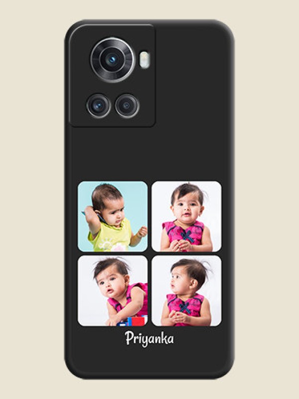 Custom Floral Art with 6 Image Holder on Photo on Space Black Soft Matte Mobile Case - OnePlus 10R 5G