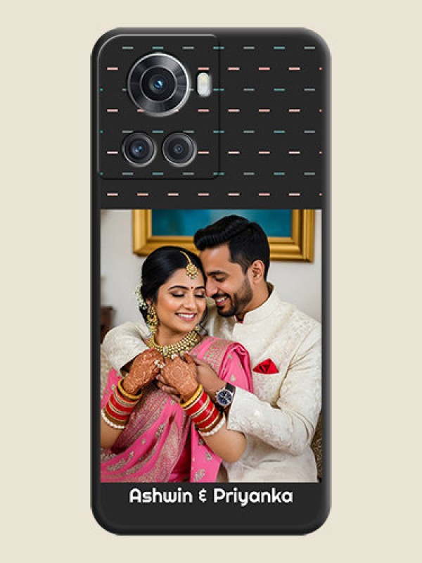 Custom Line Pattern Design with Text on Space Black Custom Soft Matte Phone Back Cover - OnePlus 10R 5G