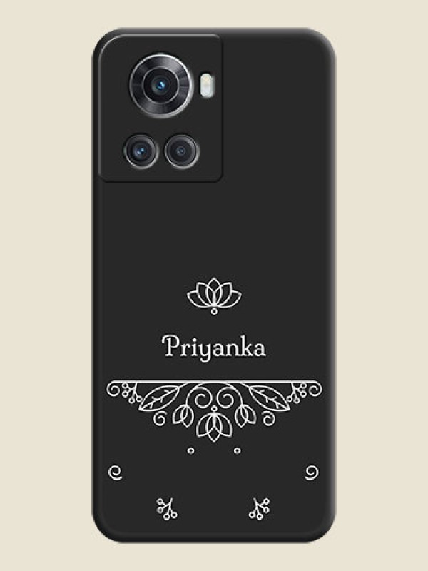 Custom Lotus Garden Custom Text On Space Black Personalized Soft Matte Phone Covers -Oneplus 10R 5G