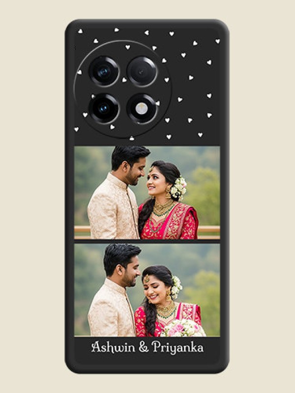 Custom Miniature Love Symbols with Name on Space Black Custom Soft Matte Back Cover - OnePlus 11R 5G