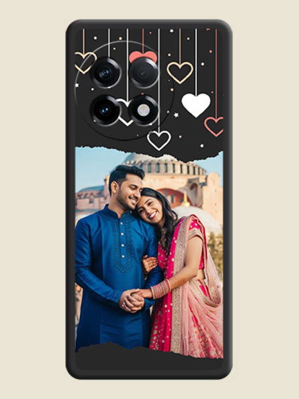 Custom Love Hangings with Splash Wave Picture on Space Black Custom Soft Matte Phone Back Cover - OnePlus 11R 5G