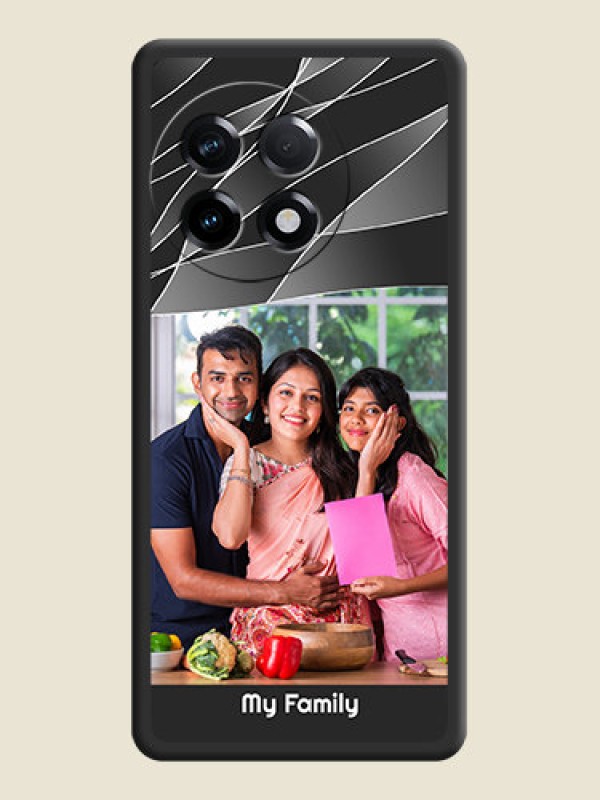 Custom Mixed Wave Lines on Photo on Space Black Soft Matte Mobile Cover - OnePlus 11R 5G