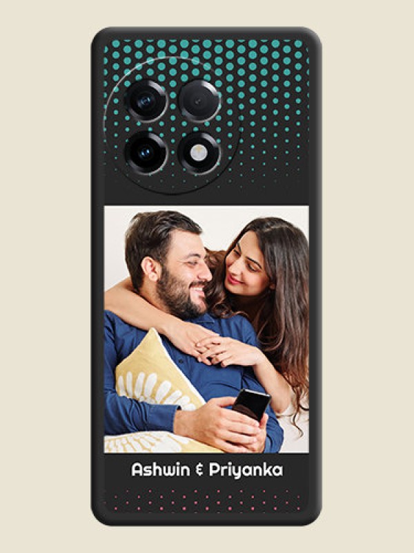 Custom Faded Dots with Grunge Photo Frame and Text on Space Black Custom Soft Matte Phone Cases - OnePlus 11R 5G