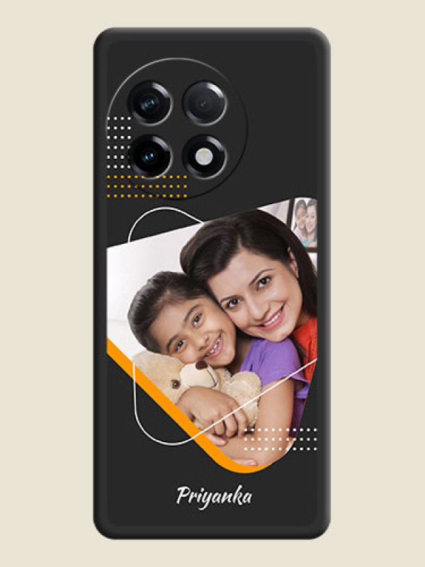 Custom Yellow Triangle on Photo on Space Black Soft Matte Phone Cover - OnePlus 11R 5G