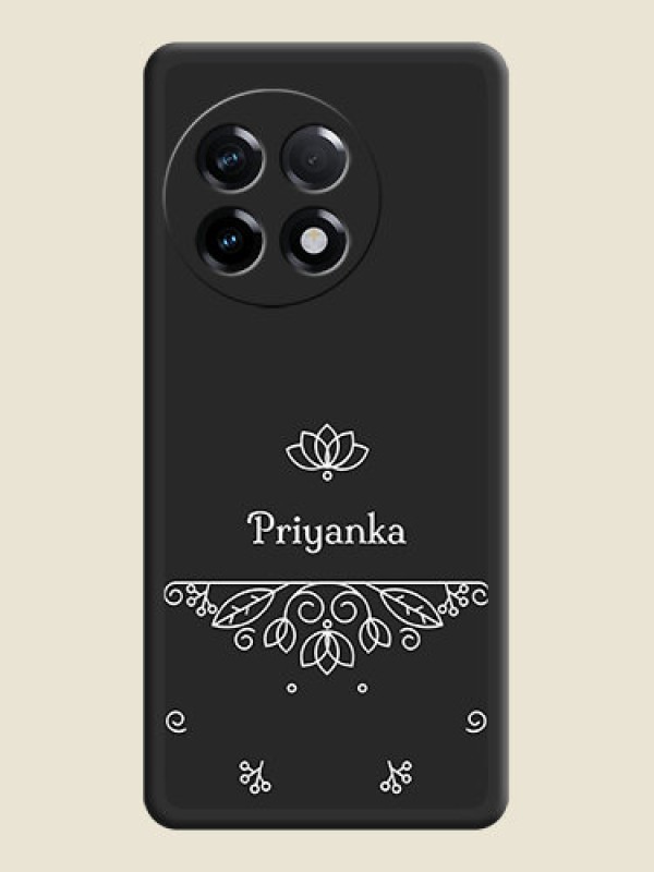 Custom Lotus Garden Custom Text On Space Black Personalized Soft Matte Phone Covers -Oneplus 11R 5G