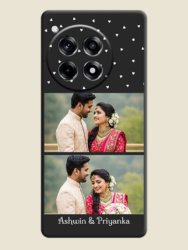 Custom Miniature Love Symbols with Name on Space Black Custom Soft Matte Back Cover - OnePlus 12R 5G