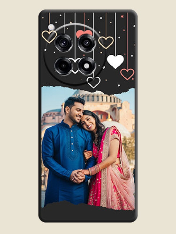 Custom Love Hangings with Splash Wave Picture on Space Black Custom Soft Matte Phone Back Cover - OnePlus 12R 5G