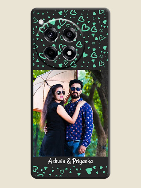 Custom Sea Green Indefinite Love Pattern - Photo on Space Black Soft Matte Mobile Cover - OnePlus 12R 5G