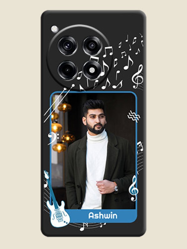 Custom Musical Theme Design with Text - Photo on Space Black Soft Matte Mobile Case - OnePlus 12R 5G