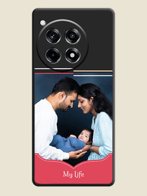 Custom Classic Plain Design with Name - Photo on Space Black Soft Matte Phone Cover - OnePlus 12R 5G