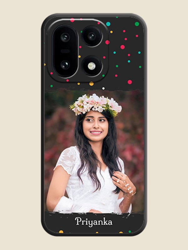 Custom Multicolor Dotted Pattern with Text On Space Black Custom Soft Matte Mobile Back Cover - OnePlus 15 5G