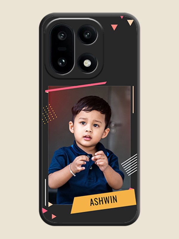 Custom Photo Frame with Triangle Small Dots on Photo On Space Black Custom Soft Matte Mobile Back Cover - OnePlus 15 5G