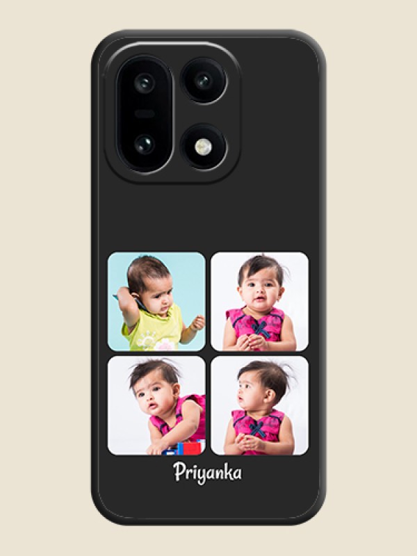 Custom Floral Art with 6 Image Holder on Photo On Space Black Custom Soft Matte Mobile Back Cover - OnePlus 15 5G