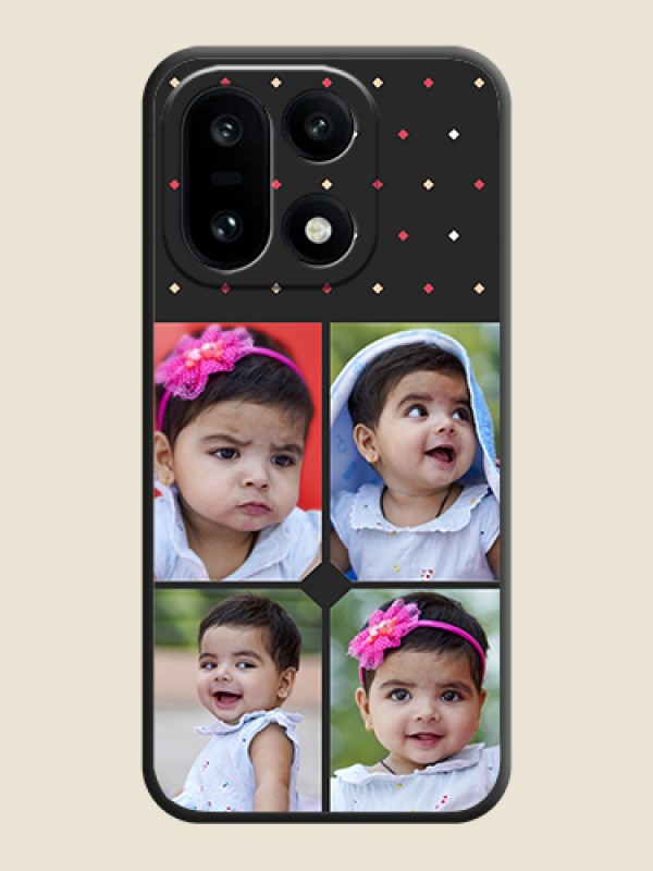 Custom Multicolor Dotted Pattern with 4 Image Holder On Space Black Custom Soft Matte Mobile Back Cover - OnePlus 15 5G