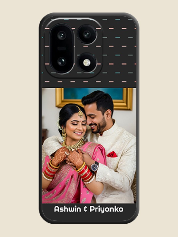 Custom Line Pattern Design with Text On Space Black Custom Soft Matte Mobile Back Cover - OnePlus 15 5G