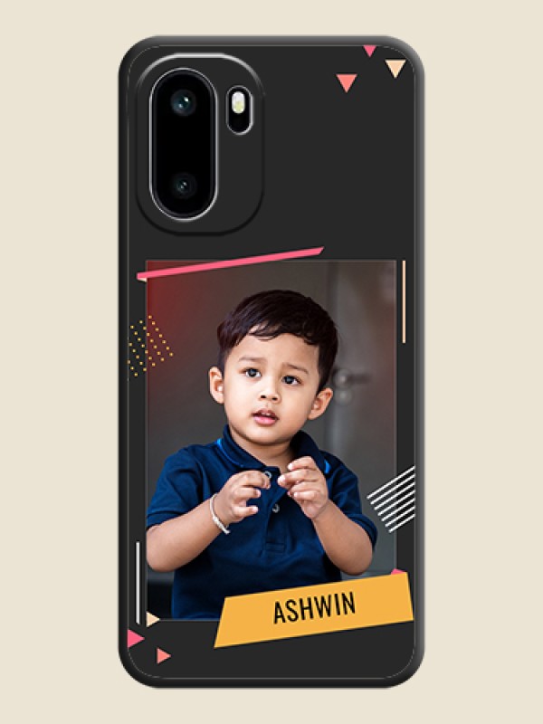 Custom Photo Frame with Triangle Small Dots on Photo On Space Black Custom Soft Matte Mobile Back Cover - OnePlus 15R 5G