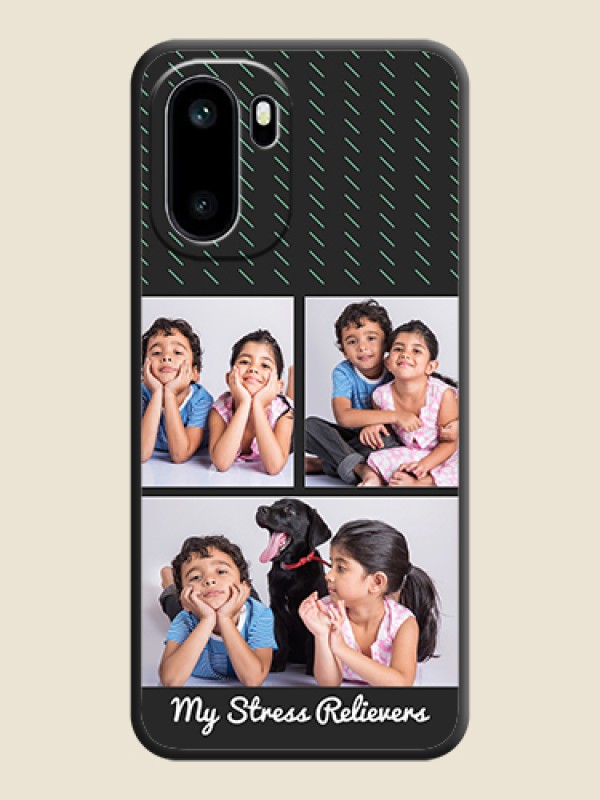Custom Cross Dotted Pattern with 2 Image Holder On Space Black Custom Soft Matte Mobile Back Cover - OnePlus 15R 5G