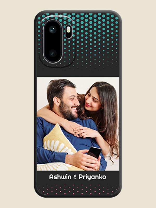 Custom Faded Dots with Grunge Photo Frame and Text On Space Black Custom Soft Matte Mobile Back Cover - OnePlus 15R 5G