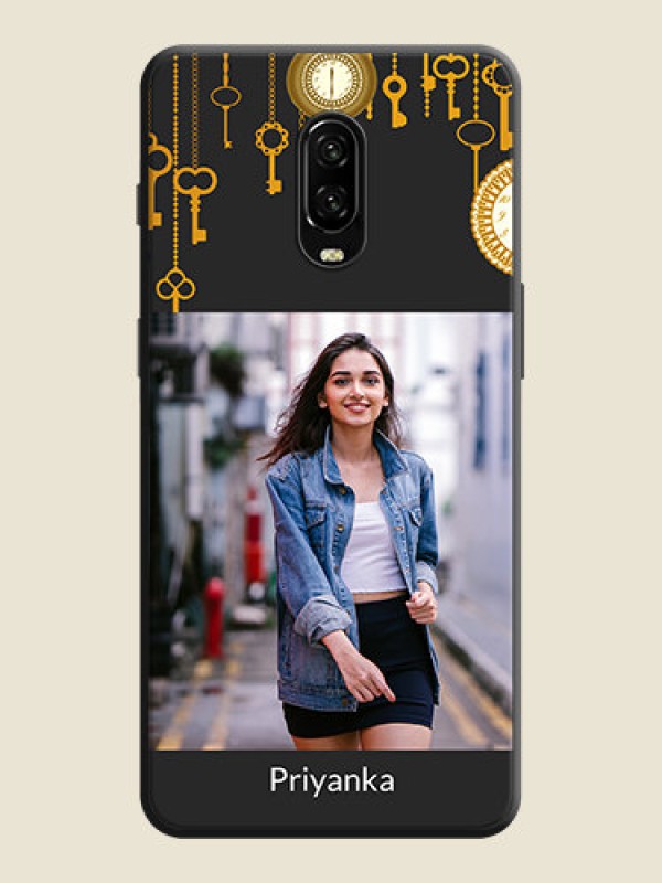 Custom Decorative Design with Text on Space Black Custom Soft Matte Back Cover - OnePlus 6T