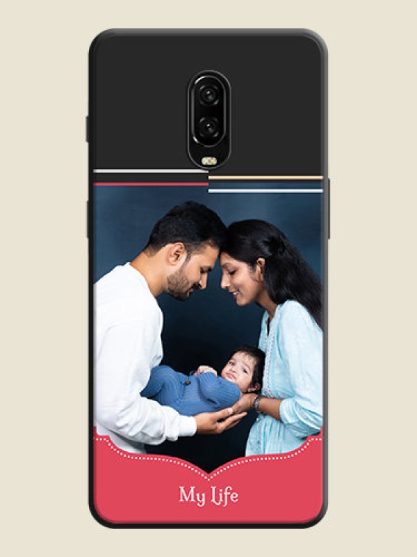 Custom Classic Plain Design with Name - Photo on Space Black Soft Matte Phone Cover - OnePlus 6T