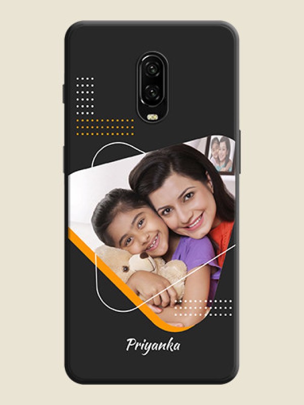 Custom Yellow Triangle - Photo on Space Black Soft Matte Phone Cover - OnePlus 6T