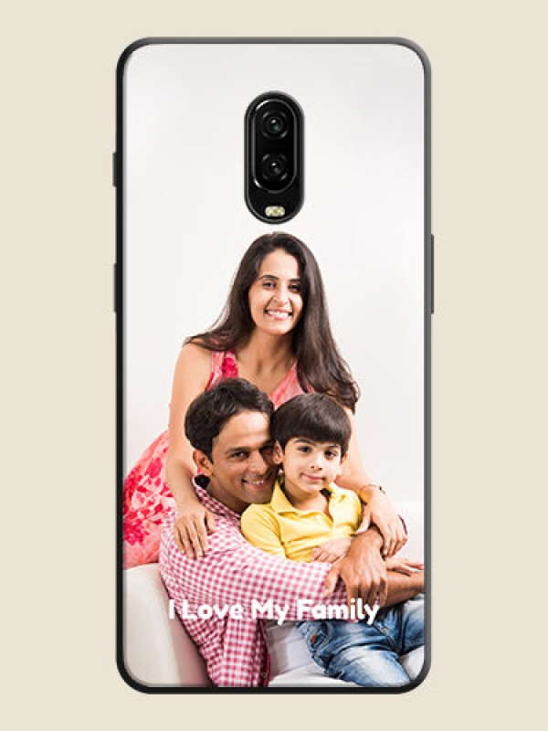 Custom Full Single Pic Upload With Text On Space Black Personalized Soft Matte Phone Covers -Oneplus 6T