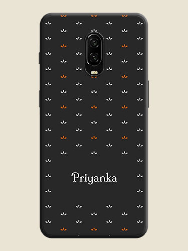 Custom Simple Pattern With Custom Text On Space Black Personalized Soft Matte Phone Covers -Oneplus 6T