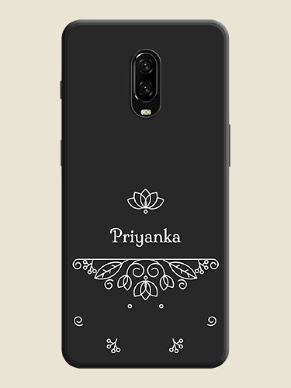 Custom Lotus Garden Custom Text On Space Black Personalized Soft Matte Phone Covers -Oneplus 6T